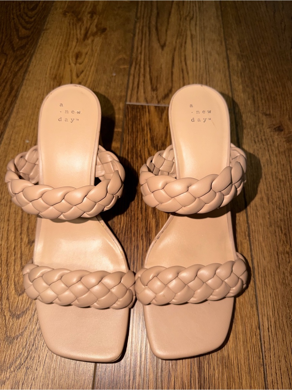 A new day Brown Braided Double-Strap Heels